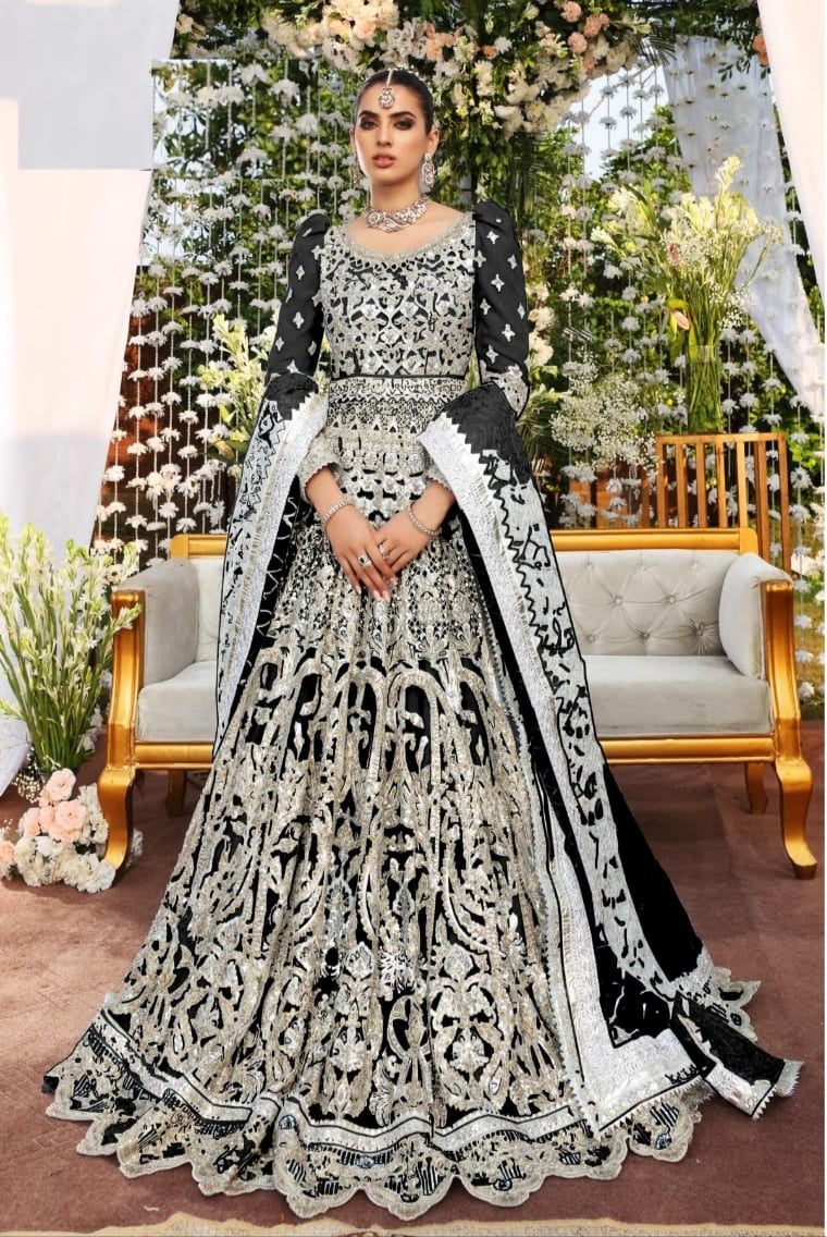 Millan Soft Net Hand Embellished maxi (Unstitched)