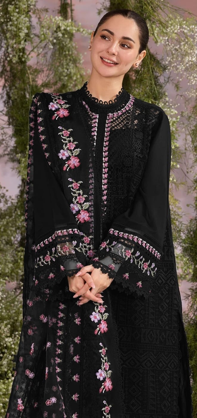 Floral Elegance – 3-Piece Embroidered Suit (un-stitched)