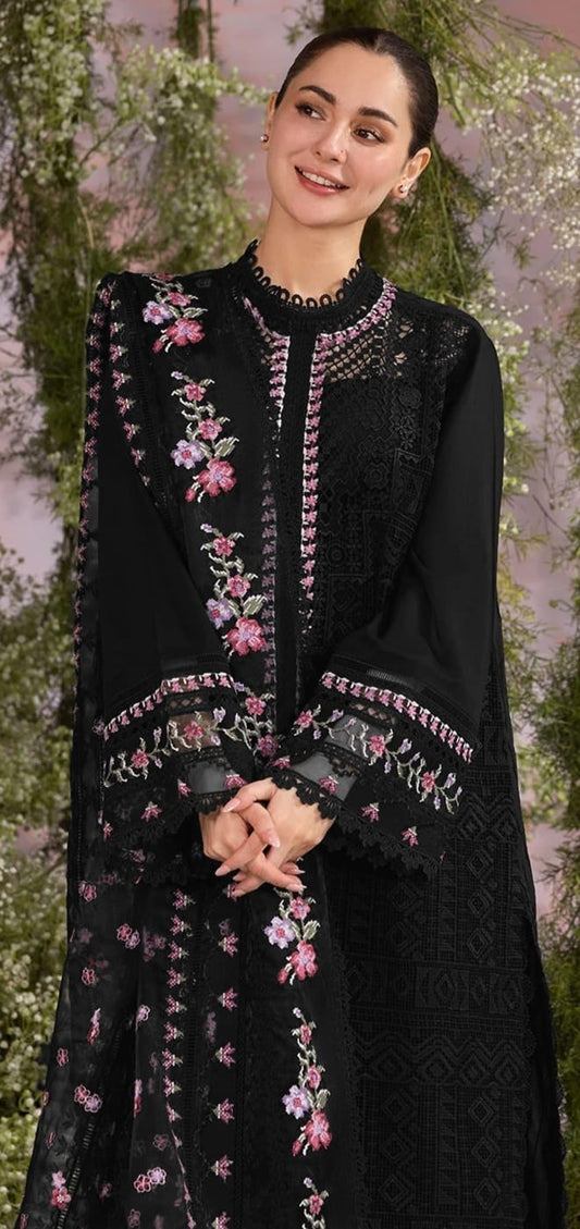 Floral Elegance – 3-Piece Embroidered Suit (un-stitched)