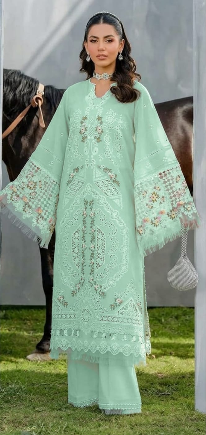 Premium Embroidered & Schiffli Lawn Suit (un-stitched)
